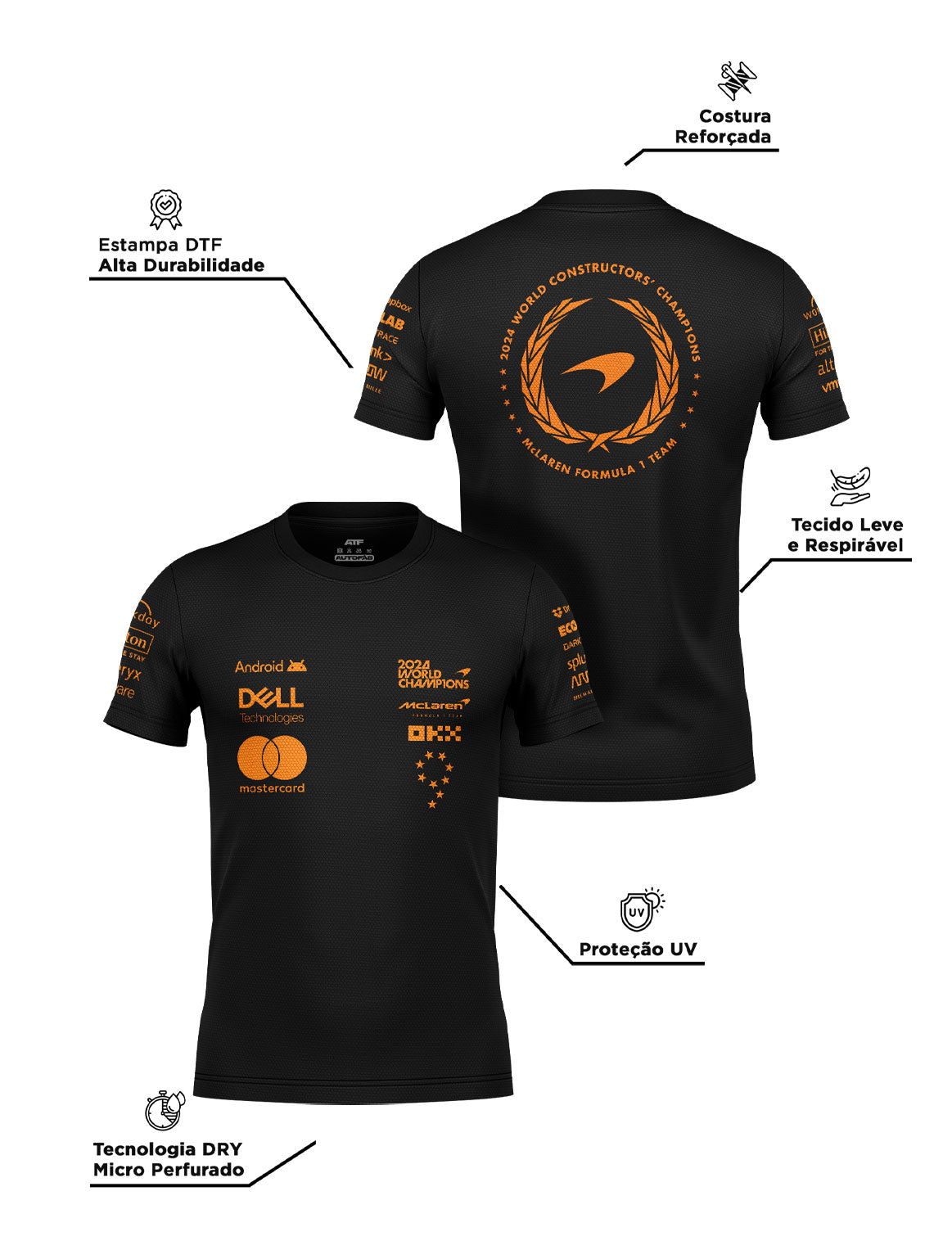 Camiseta Dryfit Mclaren Campeã Mundial 2024