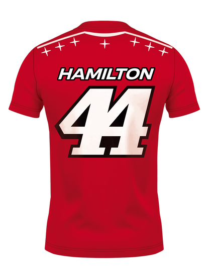 Camiseta Algodão Lewis Hamilton Edição Monza 2026 Vermelha