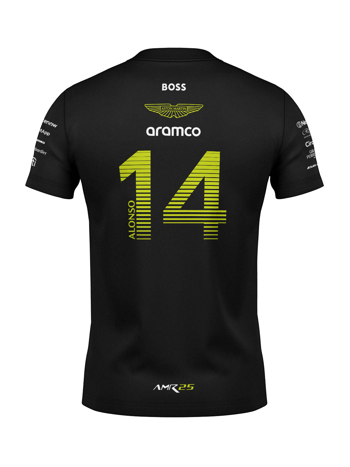 Camiseta Algodão Aston Martin Fernando Alonso Preto 2025