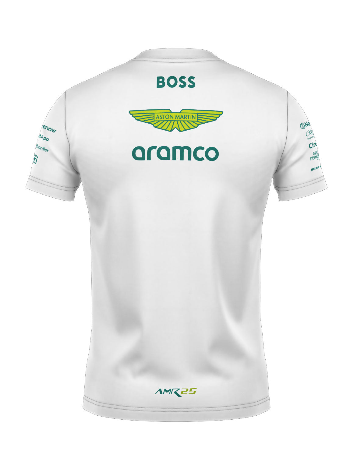 Camiseta Algodão Aston Martin Equipe Branco 2025