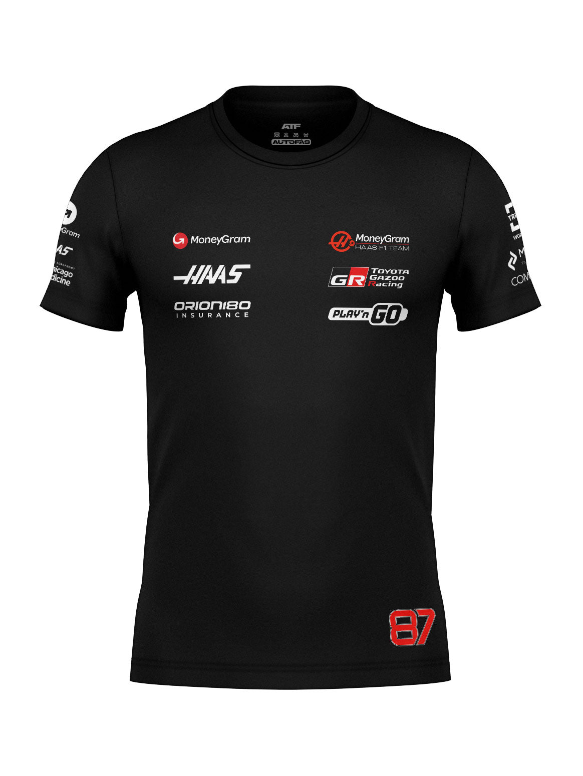 Camiseta Algodão Haas Oliver Bearman Preto 2025