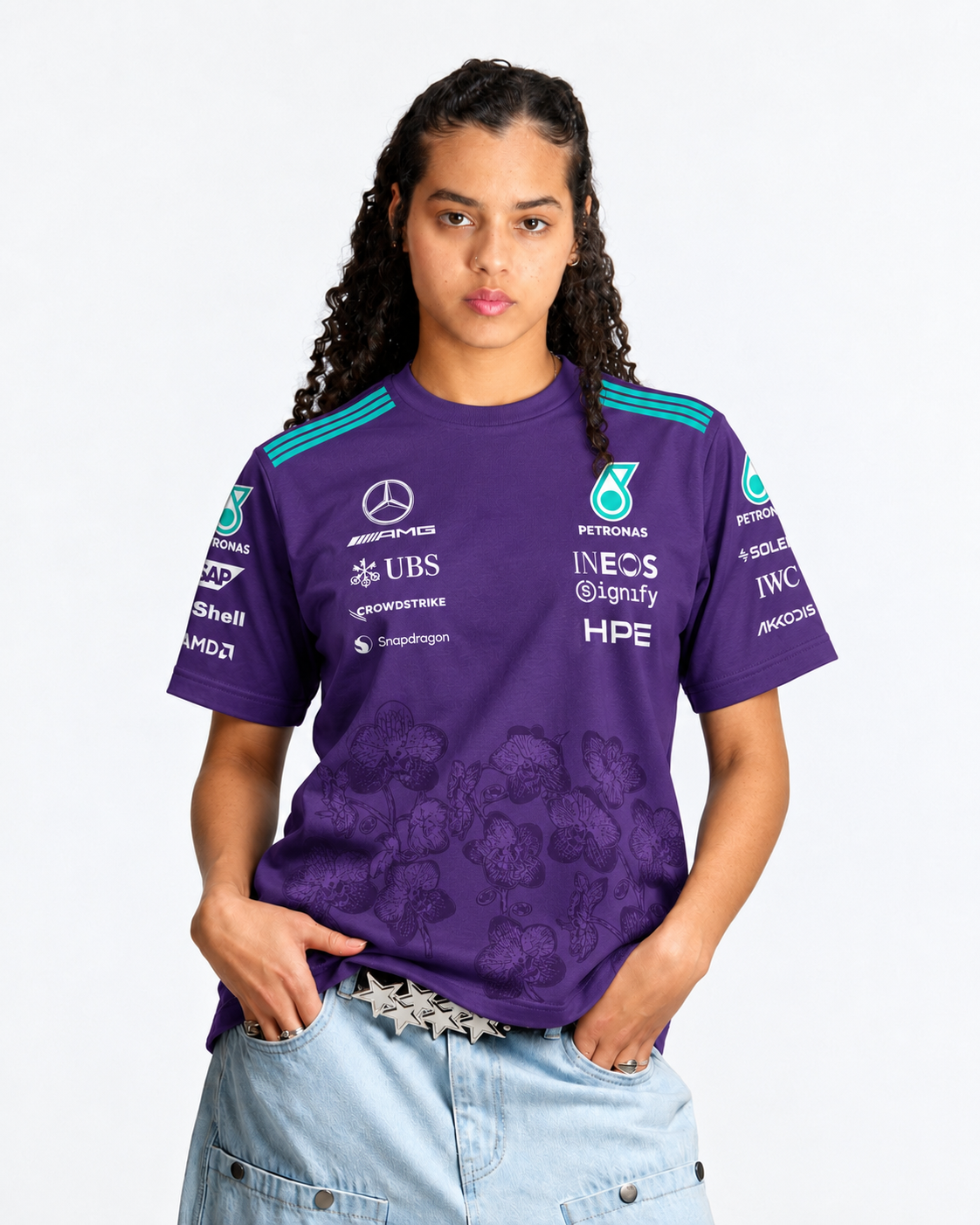 Camiseta Kimi Antonelli Mercedes F1 Edição Purple