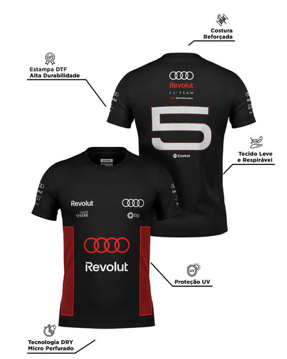 Camiseta Dryfit Audi Bortoleto Torcida 2026 Preto