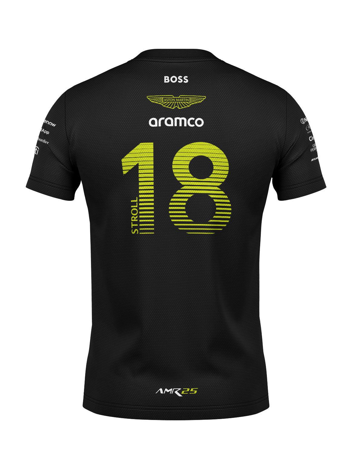 Camiseta Dryfit Aston Martin Lance Stroll Preto 2025