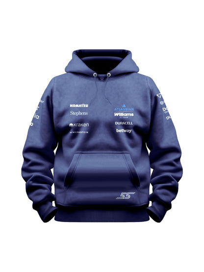Moletom Canguru Carlos Sainz Williams 2026 Azul Marinho