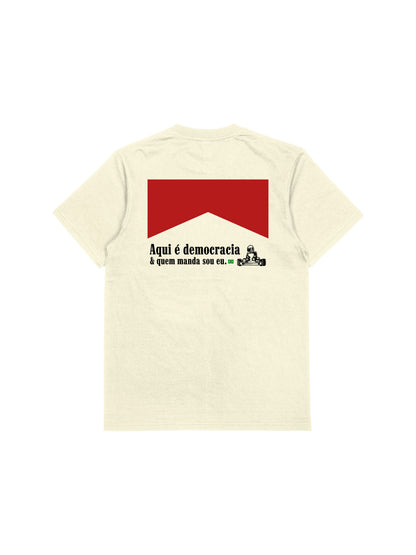 Camiseta Oversized Democracia Retrô Off White Algodão