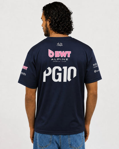 Camiseta Algodão Alpine Pierre Gasly Azul Marinho 2025