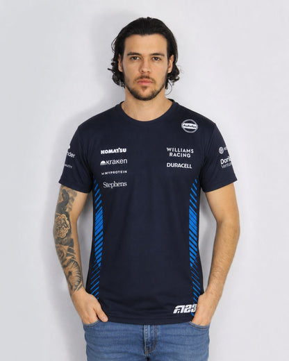 Camiseta Algodão Williams Alex Albon Azul Marinho 2025