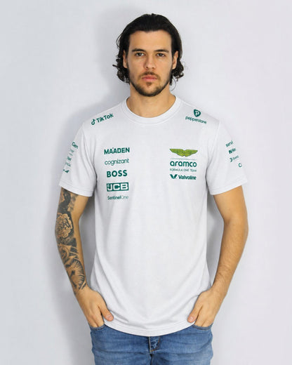 Camiseta Dryfit Aston Martin Equipe Branco 2025