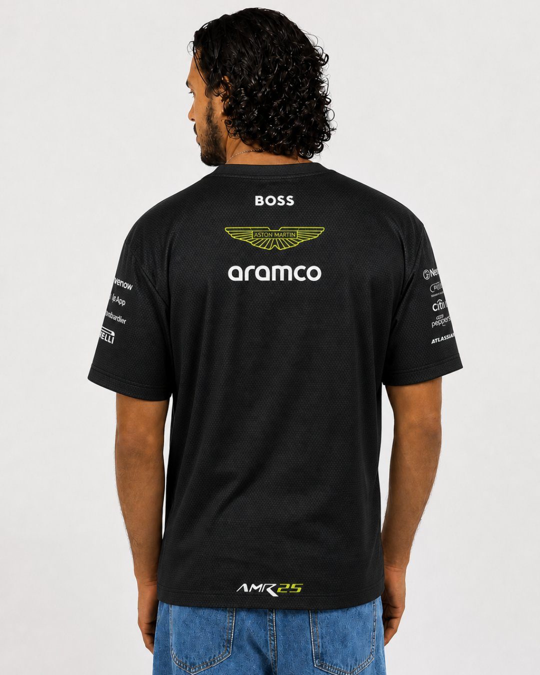 Camiseta Dryfit Aston Martin Equipe Preto 2025