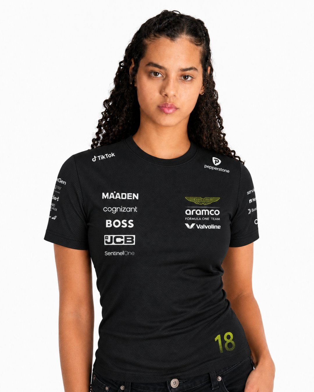 Camiseta Dryfit Aston Martin Lance Stroll Preto 2025