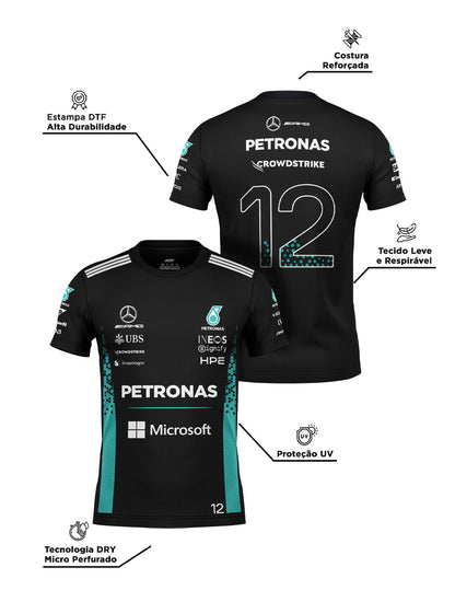 Camiseta Dryfit Kimi Antonelli Mercedes F1 2026 Preta