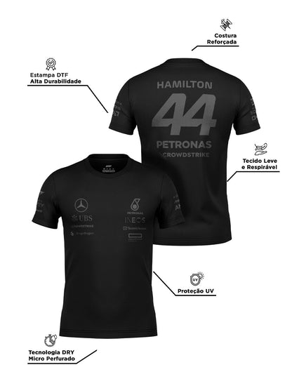 Camiseta DryFit  Mercedes 2024 All Black Lewis Hamilton