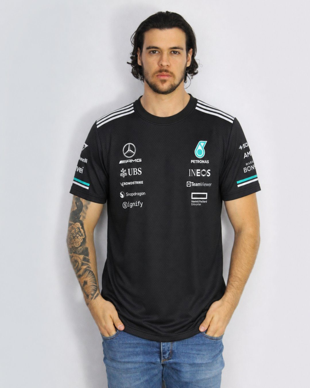 Camiseta Dryfit Mercedes Equipe Preto 2025