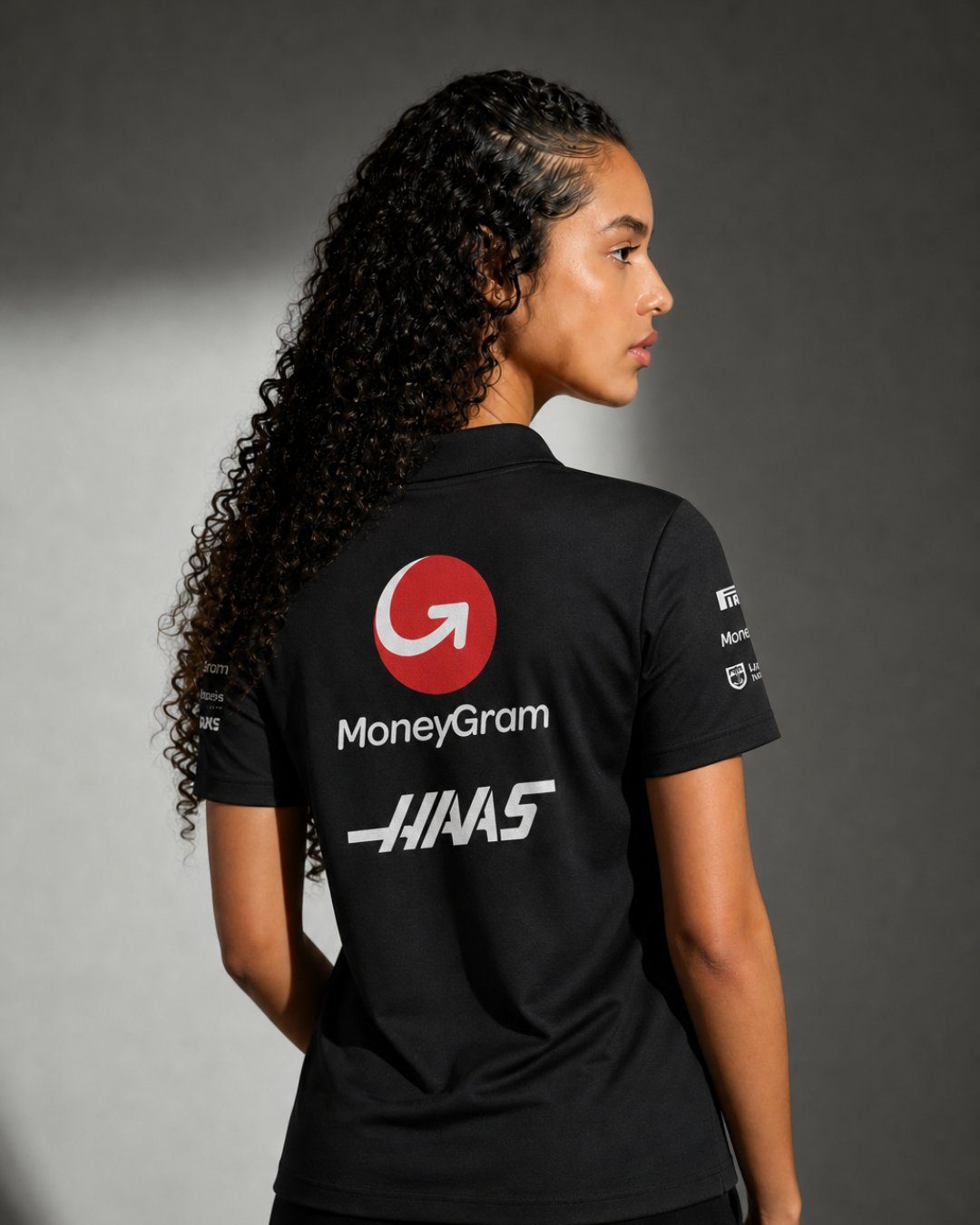 Camiseta Polo Haas Haas Preto 2025