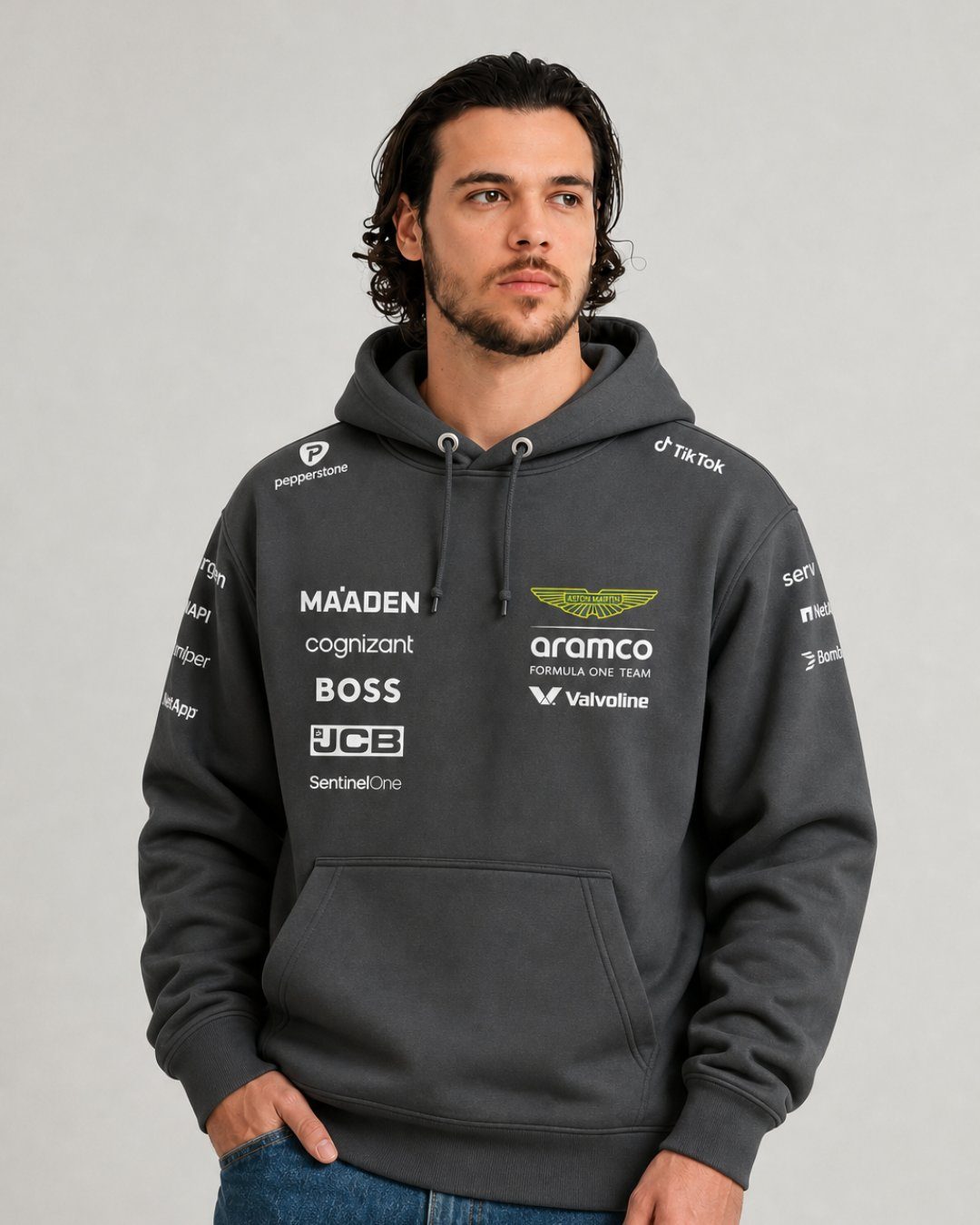Moletom Canguru Aston Martin Fernando Alonso 2025 Preto