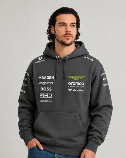 Moletom Canguru Aston Martin Fernando Alonso 2025 Preto