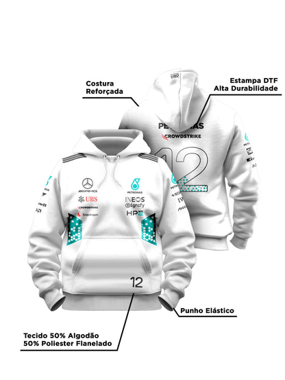 Moletom Canguru Kimi Antonelli Mercedes AMG 2026 Branco